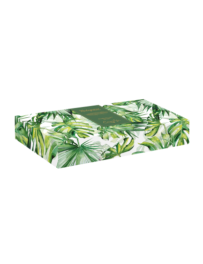 imagem de Tigela De Folhas Em Porcelana 36X16 Cm Folhas Tropicais Verde2