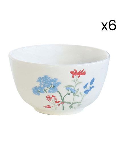 imagem de 6 Tigelas De Porcelana Ø 11 Cm Mille Fleurs Azul4