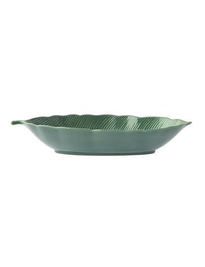 imagem de Tigela De Folhas Em Porcelana 36X16 Cm Folhas Tropicais Verde1