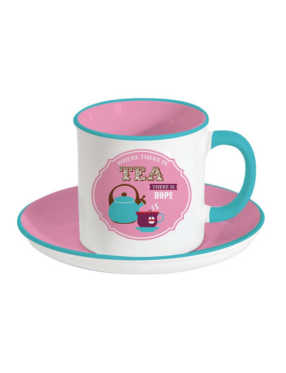 imagem de Xícara E Pires Em Retro Break Tea Pink1