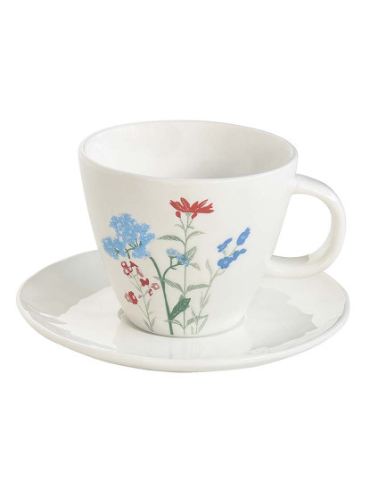 imagem de Xícara E Pires De Porcelana 250 Ml Em Mille Fleurs Blue1