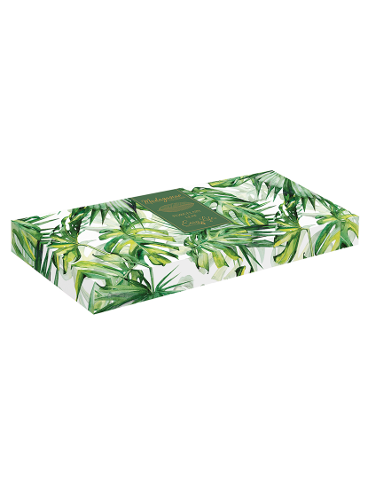 imagem de Folha De Porcelana 39X16 Cm Em Folhas Tropicais Verde2