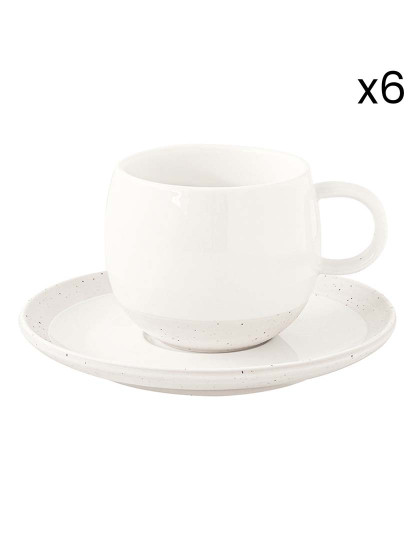 imagem de Conjunto 6 Chávena E Pires De Café Em Porcelana 120Ml Pastel & Trend Branco3