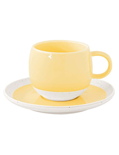 imagem de Conjunto 6 Chávena E Pires De Café Em Porcelana 120Ml Pastel & Trend Amarelo1