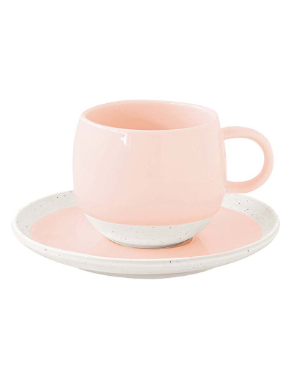 imagem de Conjunto 6 Chávena E Pires De Café Em Porcelana 120Ml Pastel & Trend Rosa1