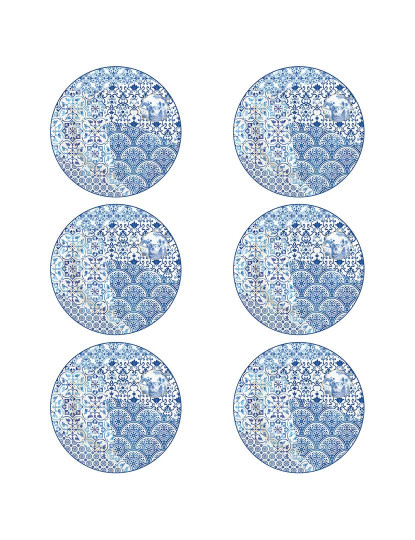 imagem de Conjunto 6 Pratos Laterais Em Porcelana Ø 19 Cm Indigo Vers.B2