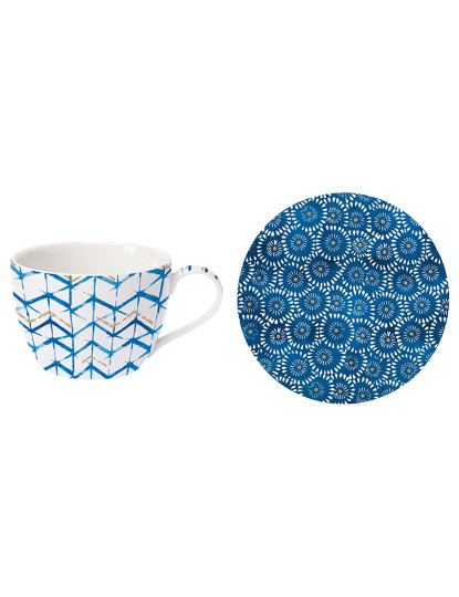 imagem de Xícara De Chá E Pires Em Porcelana 240 Ml. Shibori 21