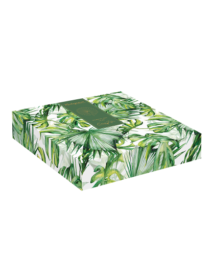 imagem de Folha De Porcelana 35X29 Cm Formato Palma Em Folhas Tropicais Verde2