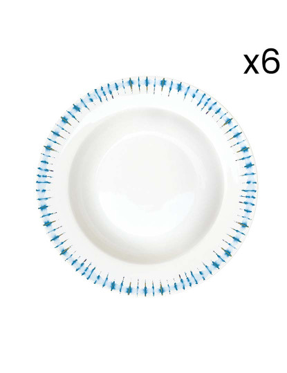 imagem de Conjunto 6 Prato Sopa De Porco Ø 21,5 Cm Shibori4