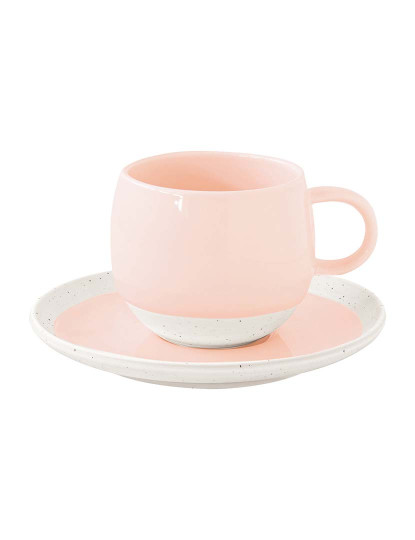 imagem de Conjunto 6 Copo E Pires De Porcelana 250Ml Pastel & Trend Rosa4