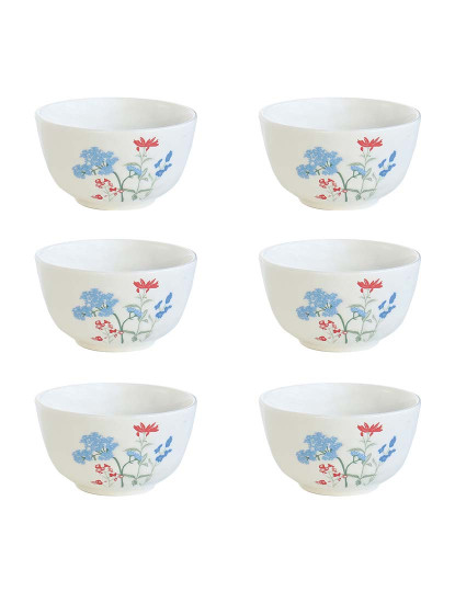 imagem de 6 Tigelas De Porcelana Ø 11 Cm Mille Fleurs Azul3