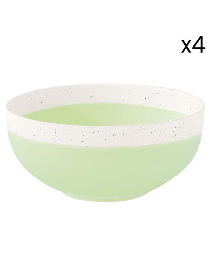 imagem de Conjunto 4 Taças De Porcelana Dia. 15Cm Pastel & Verde Tendência3