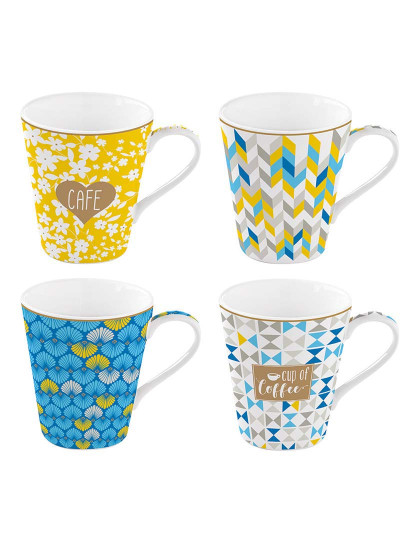 imagem de Conjunto 4 Canecas De Porcelana 300 Ml Em Caixa Presente Coffee Mania Chávena De Café1