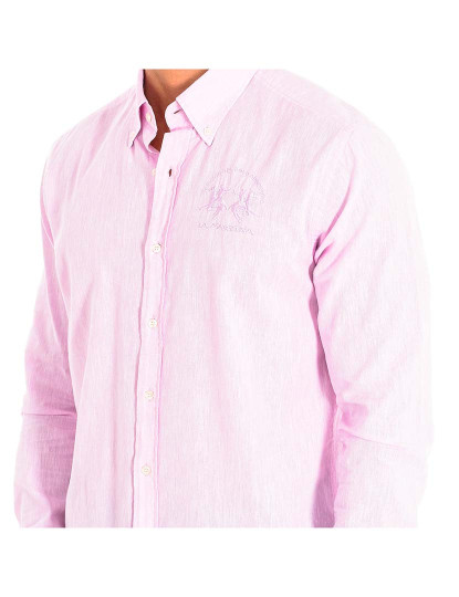 imagem de Camisa Manga Comprida Homem Rosa2