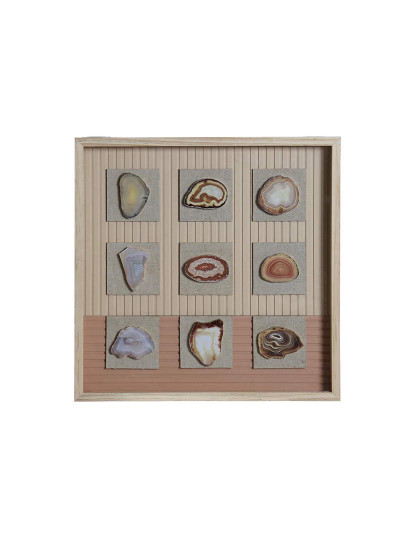 imagem de Quadro Mdf Vidro Geodas Mate Bege 1
