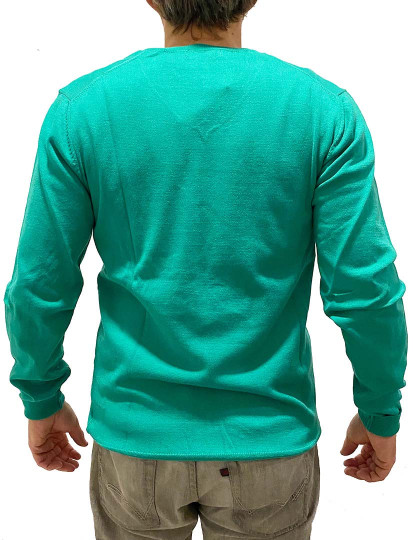 imagem de Pullover Decote em V Homem Verde Logotipo Azul2