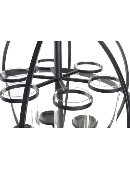 imagem de Porta-Velas Metal Vidro Preto 2