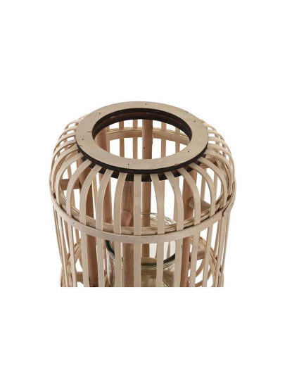 imagem de Porta-Velas Bambu Metal Natural 2