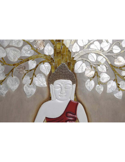 imagem de Decoração Parede Nacar Resina Buda Árvore 3