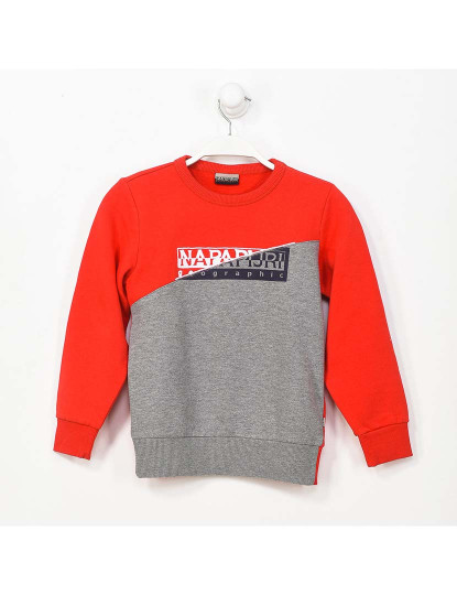 imagem de Sweatshirt M. Comprida Sem Capuz K Baky C Menino Vermelho - Cinza1