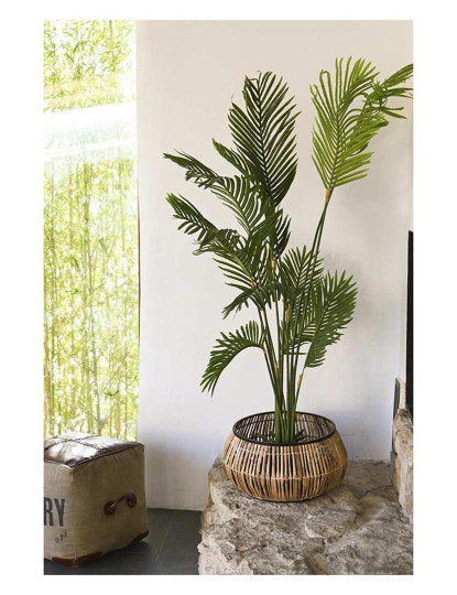 imagem de Conjunto de 2 Vasos de Vime Metal 50X50X25,4 Cm Natural2