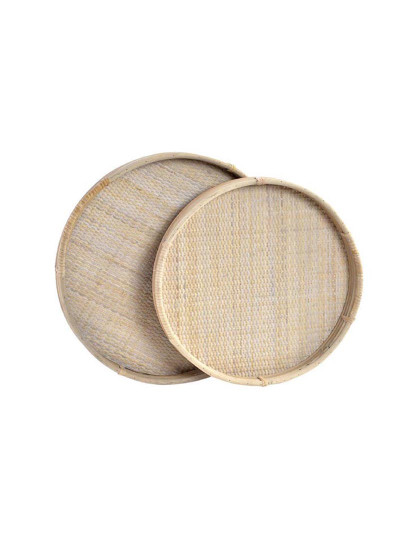 imagem de Conjunto de Bandejas 2 Rattan 50,5X46X5,5 decoração Natural1