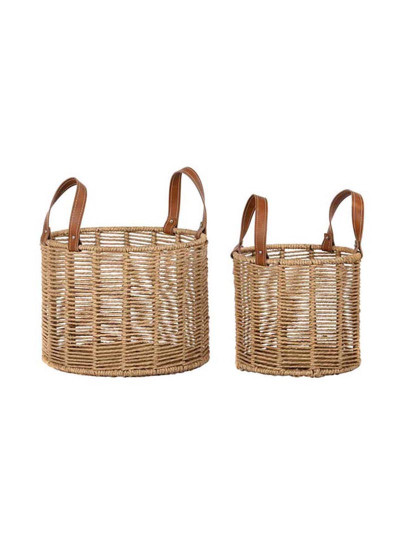 imagem de Conjunto de Cesta 2 Cordas de Metal 32X32X39 Marrom1