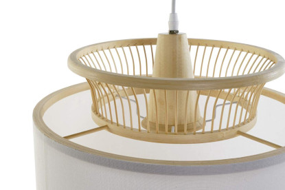 imagem de Luminária de Teto de Poliéster de Bambu 40X40X52 Branco4