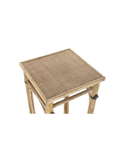 imagem de Mesa Lateral de Vime 36X36X85 Cabine Telefônica Natural3