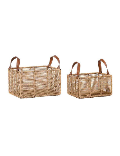 imagem de Conjunto de Cesta 2 Cordas de Metal 36X27X33 Marrom1