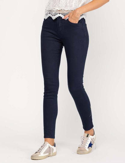 imagem de Jeans slim fit e cintura alta com cinco bolsos Azul Navy3