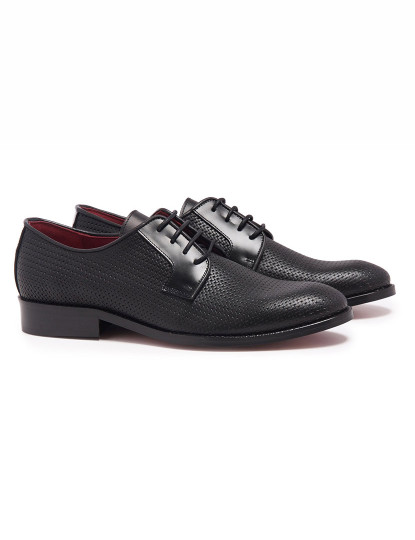 Sapatos Blucher Classic Pele Gravada Homem Preto, até 2020 02 02 Sapatos Blucher Classic Pele Gravada Homem Preto, até 2020 02 02