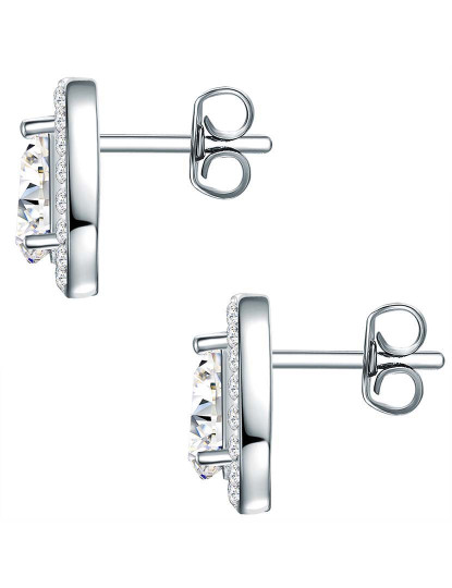 imagem de Brincos prateado decorado com cristais swarovski Branco 3