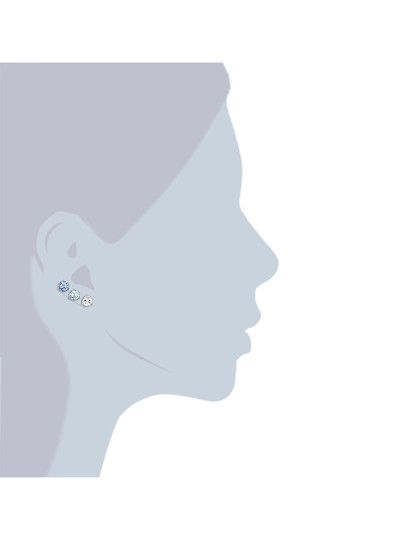 imagem de Conjunto 3 Brincos com Cristais Swarovski Prateado 3