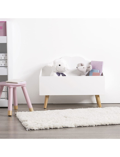 imagem de Baú infantil nuvem branco perfeito para organizar brinquedos58 x 28 x 45,5 cm4