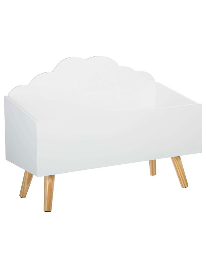 imagem de Baú infantil nuvem branco perfeito para organizar brinquedos58 x 28 x 45,5 cm1