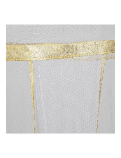 imagem de Dossel de cama infantil branco e dourado3