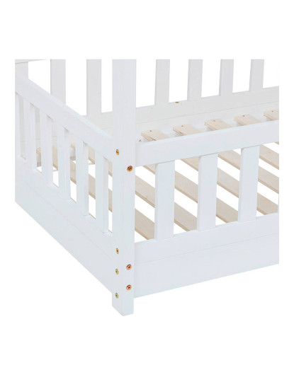 imagem de Cama infantil modelo cabana em pinho lacado branco 90x190cm3