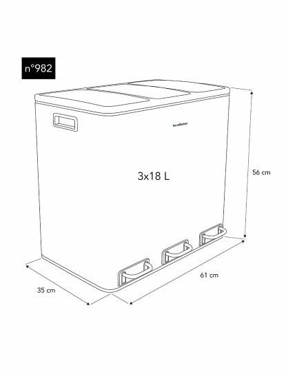 imagem de Caixote de Reciclagem 3 x 18 L Inox8