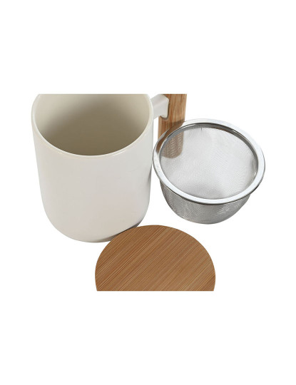 imagem de Chávena com Filtro para Infusões Home ESPRIT Branco Aço inoxidável Porcelana 360 ml4