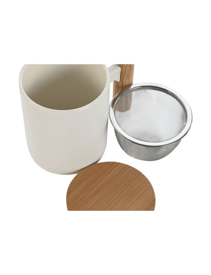 imagem de Chávena com Filtro para Infusões Home ESPRIT Branco Aço inoxidável Porcelana 360 ml3