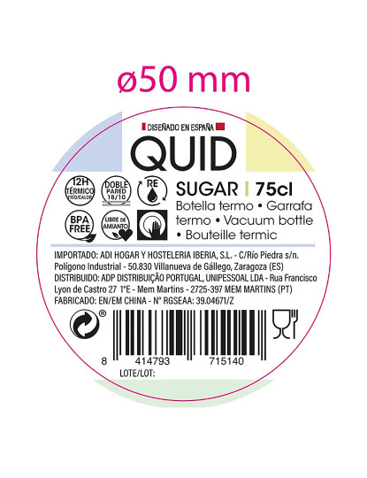 imagem de Termo Quid Sugar Azul Metal 750 ml2