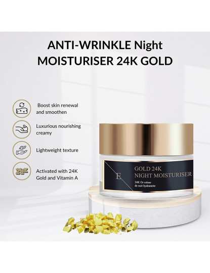 imagem de Hidratante Noturno Antirrugas Ouro 24K 50Ml4