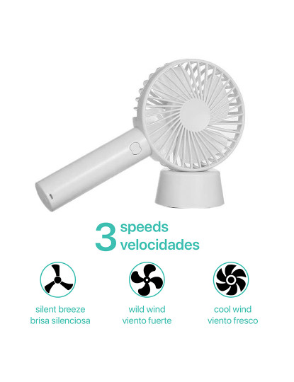 imagem de Mini ventilador portátil c/ bateria e suporte de mesa2