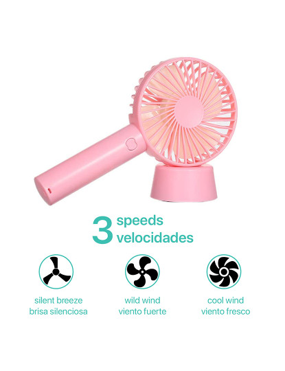 imagem de Mini ventilador portátil c/ bateria e suporte de mesa2