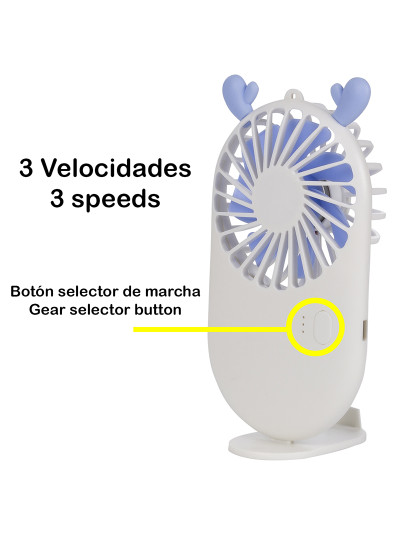 imagem de Mini ventilador portátil c/ bateria de 800 mAh Suporte de mesa3