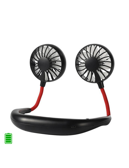 imagem de Mini ventilador de pescoço c/ faixa dupla e bateria recarregável1
