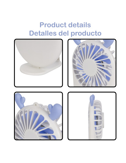 imagem de Mini ventilador portátil c/ bateria de 800 mAh Suporte de mesa2