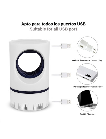 imagem de Armadilha elétrica para mosquitos DGS-111 c/ luz LED Inclui aspirador de pó silencioso e reservatório3