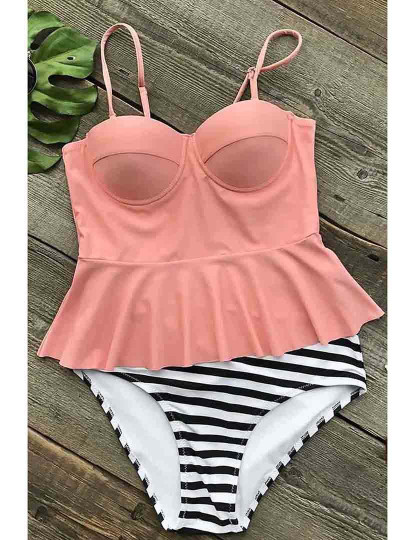 imagem de Monokini Rosa, Preto e Branco3